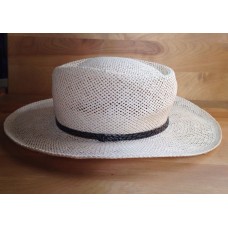 Mujers Straw Hat Silver Brown Belt Tan Summer Hat Stylish Look Made In USA  eb-01142657